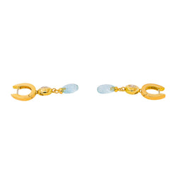 Boucles d'oreilles Or jaune Aigue-marine