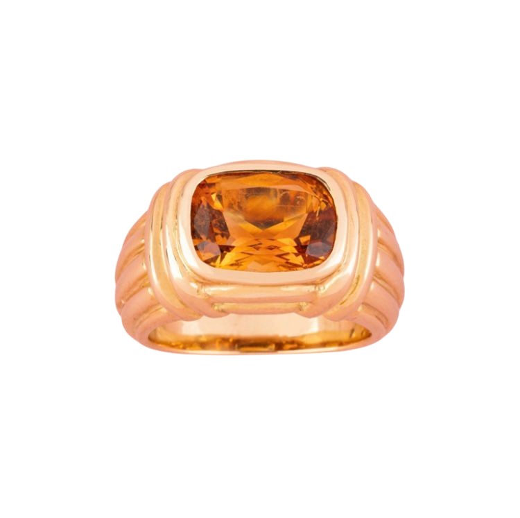 Bague BULGARI en or jaune et citrine