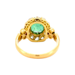 Bague Cocktail en jaune, émeraude et diamants