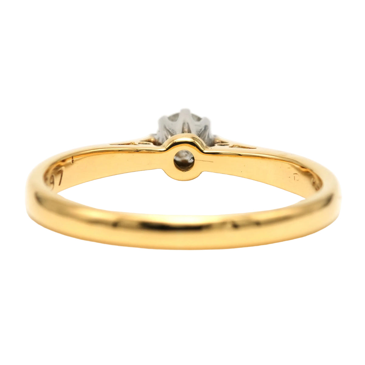 Bague Solitaire en or blanc, or jaune et diamant