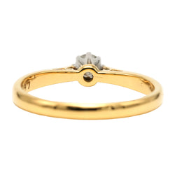 Bague Solitaire en or blanc, or jaune et diamant