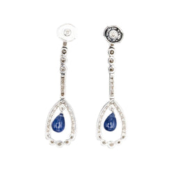 Boucles d'oreilles Pendantes en or blanc, saphirs et diamants