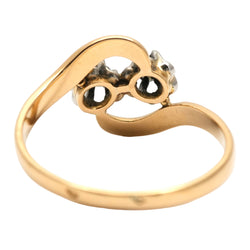 Bague Toi & Moi en or jaune et diamants