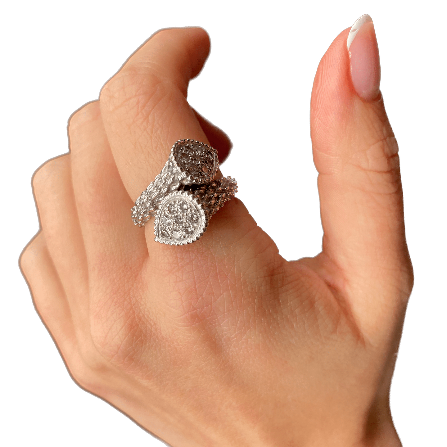 Bague Toi & Moi BOUCHERON "Serpent Bohème" en or blanc et diamants