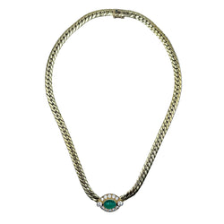 Collier Maille en or jaune, émeraude, saphir et diamants