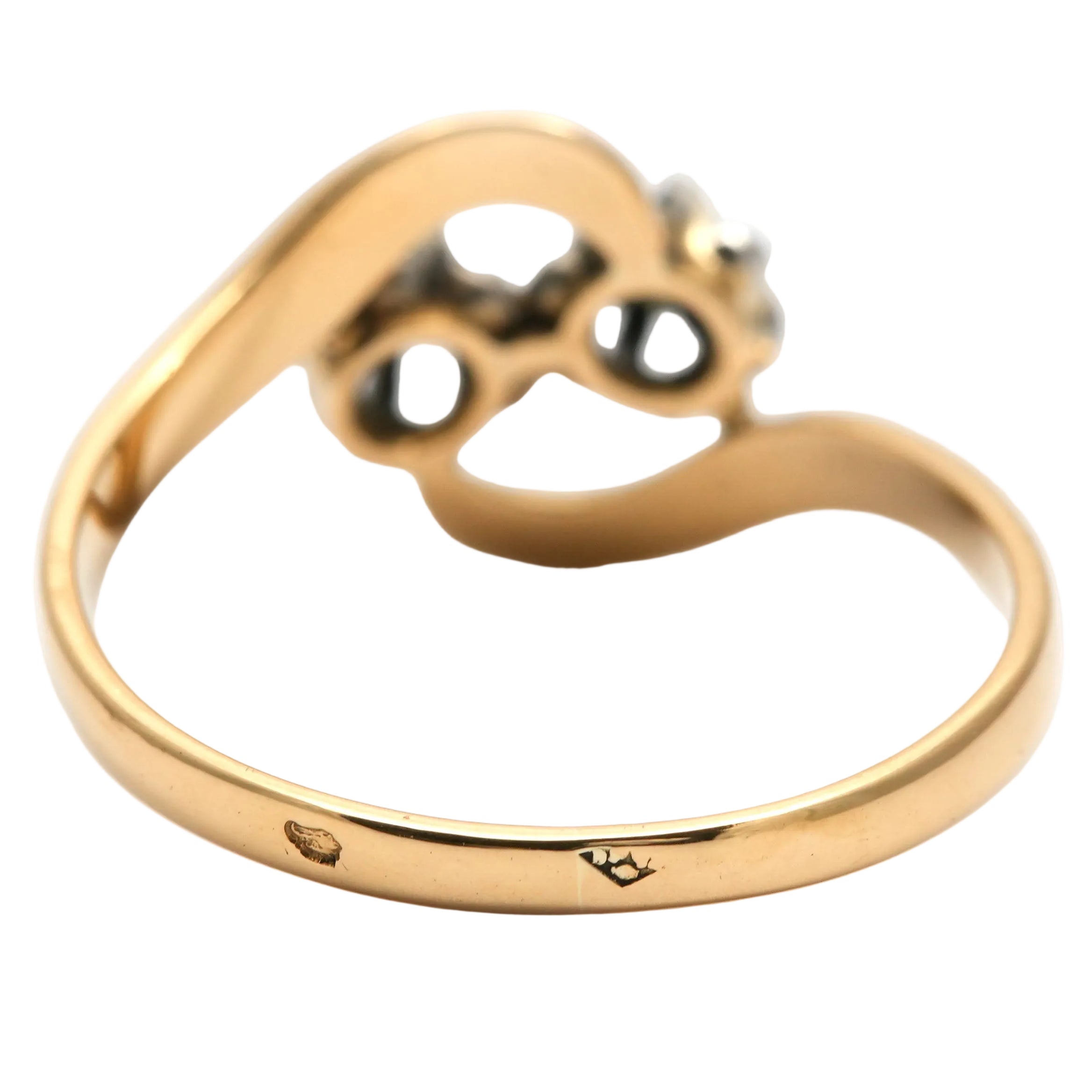 Bague Toi & Moi en or jaune et diamants