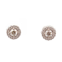 Boucles d'oreilles Puces en or blanc et diamants