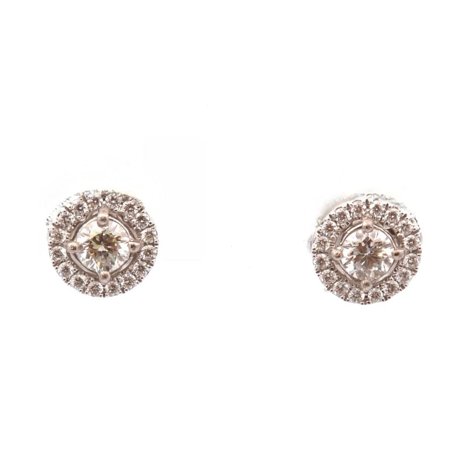 Boucles d'oreilles Puces en or blanc et diamants