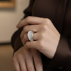 Bague Jonc FRED "Candy" en or blanc et diamants