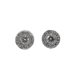 Boucles d'oreilles Puces en or blanc et diamants