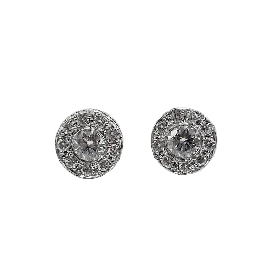 Boucles d'oreilles Puces en or blanc et diamants