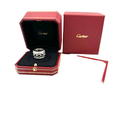 Bague Bandeau CARTIER "Entrelacé" en or blanc et diamants