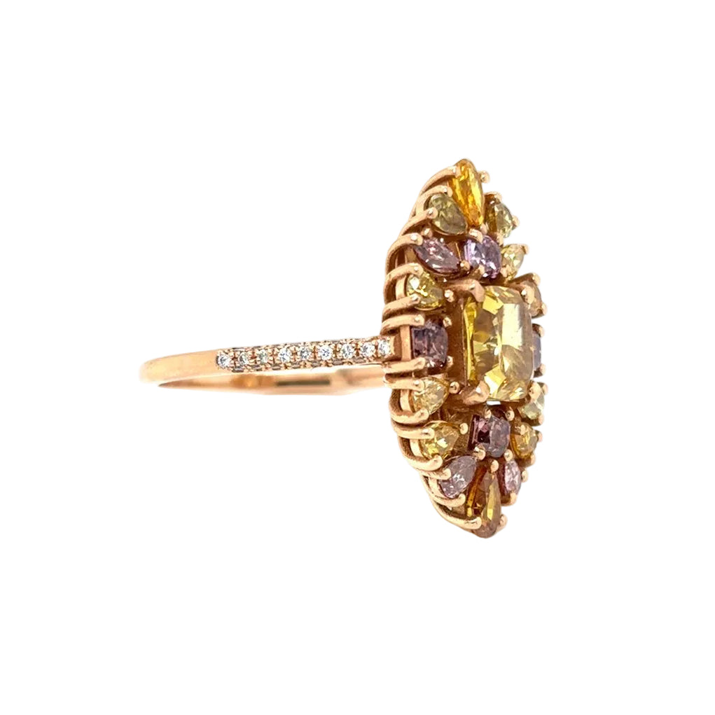 Bague Cocktail en or rose et diamants