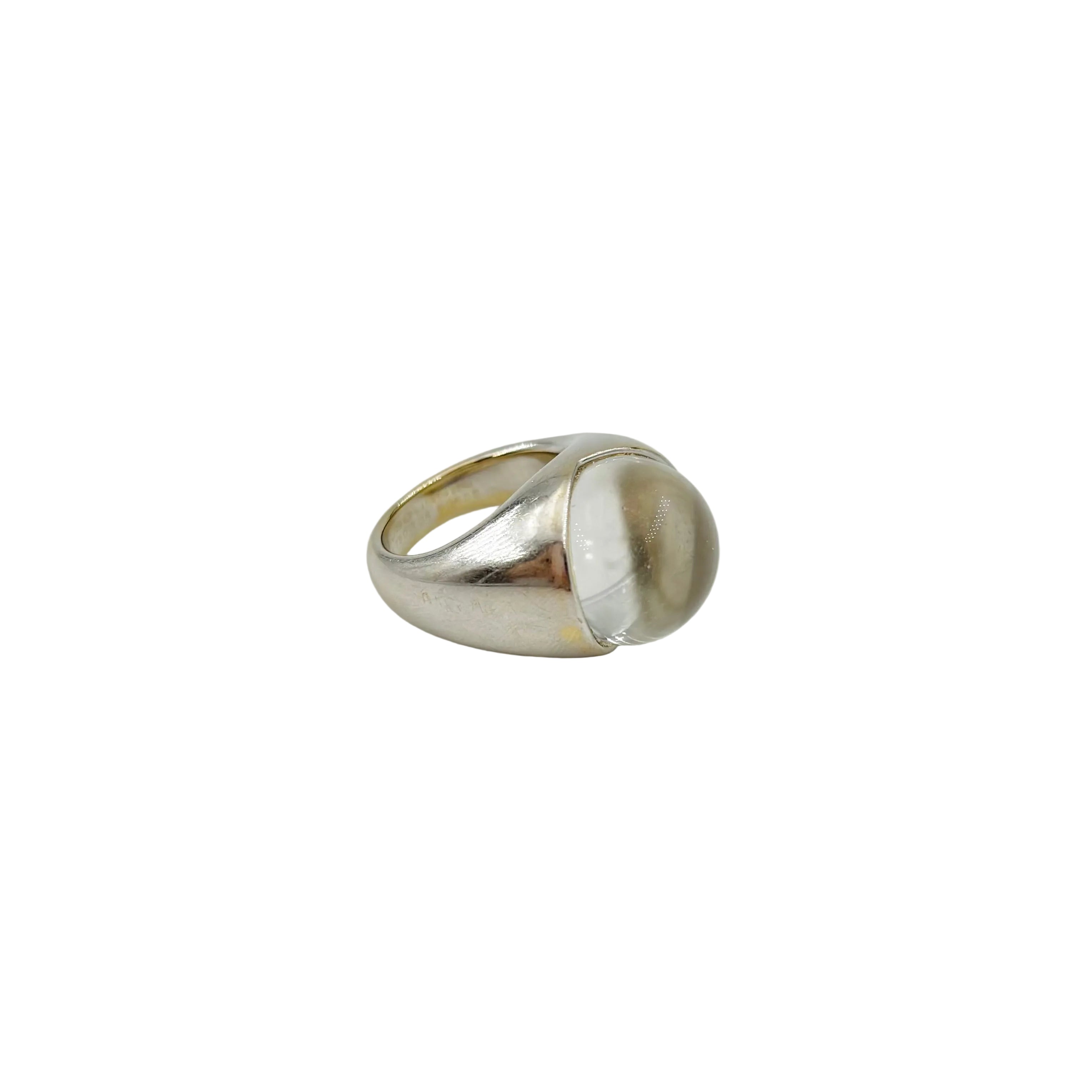 Bague MAUBOUSSIN "Transparence" en or blanc, cristal de roche et diamant