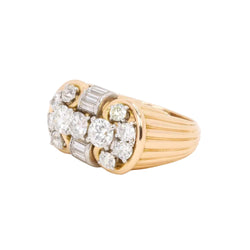 Bague Tank en or jaune et diamants