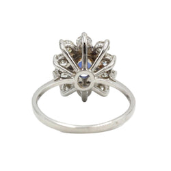 Bague Marguerite en or blanc, saphir et diamants