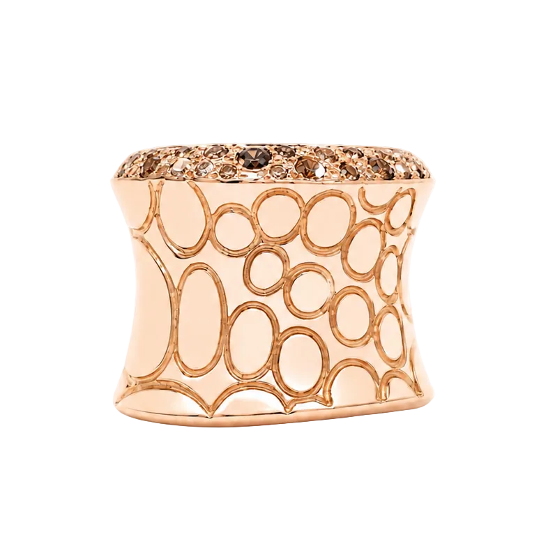 Bague Bandeau POMELLATO "Cocco" en or rose et diamants