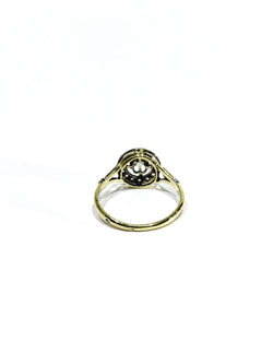 Bague cible en or jaune et diamants