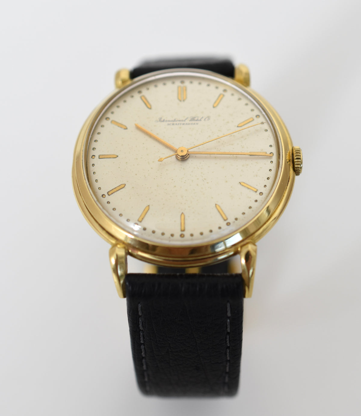 Montre IWC en or jaune et cuir