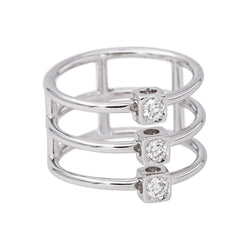 Dinh Van Bague Le cube Or blanc Diamant