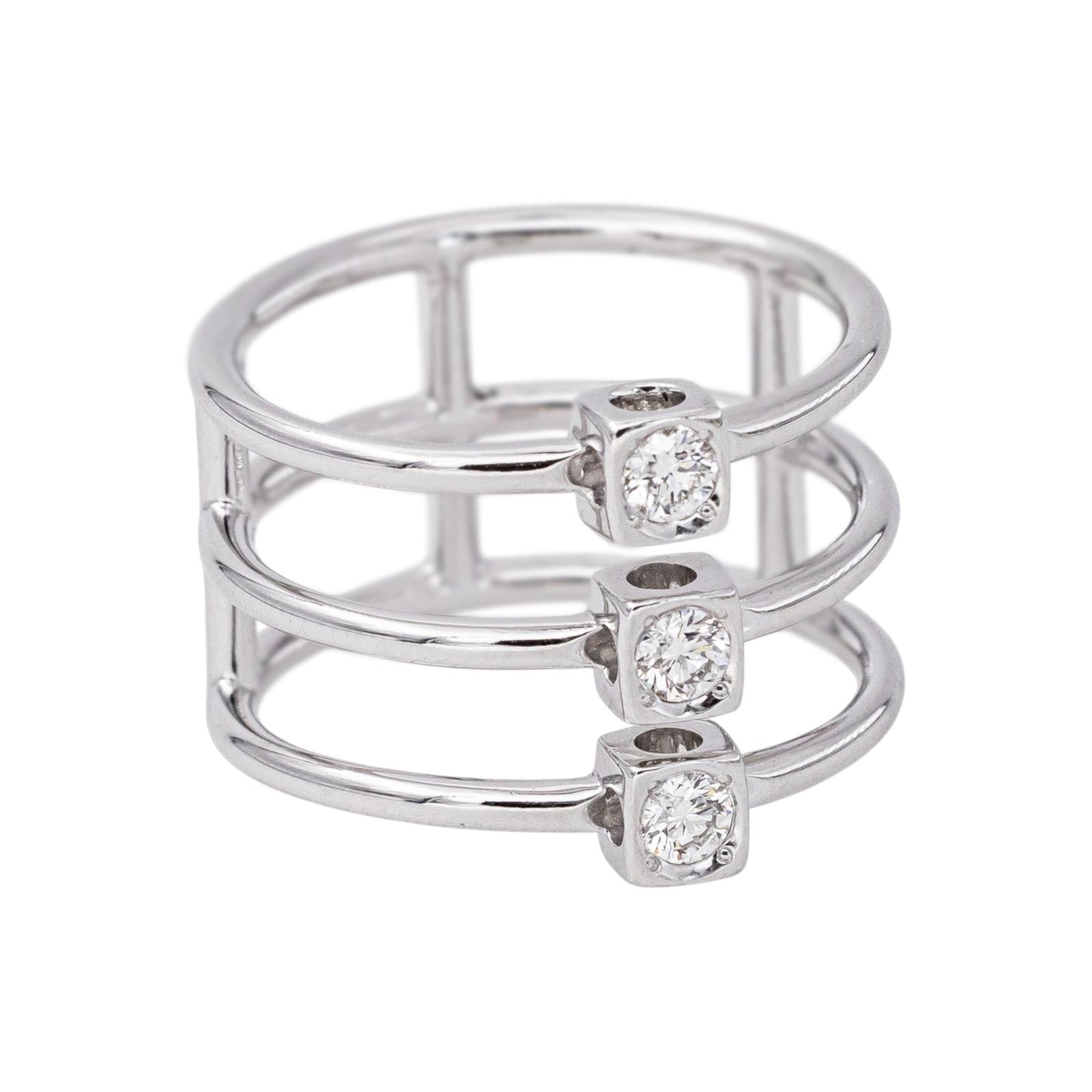 Dinh Van Bague Le cube Or blanc Diamant