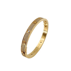 Bracelet CARTIER "Love" pavé en or rose et diamants