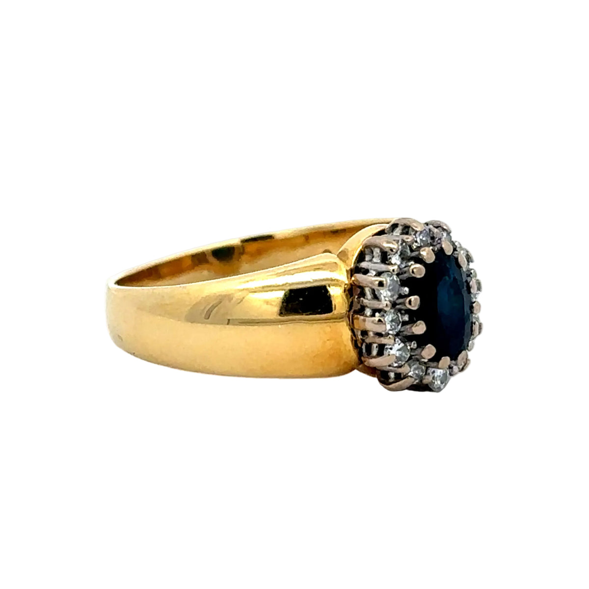Bague Cocktail en or jaune, saphir et diamants