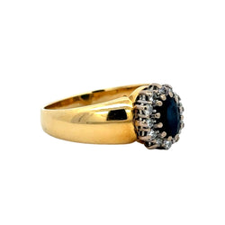 Bague Cocktail en or jaune, saphir et diamants