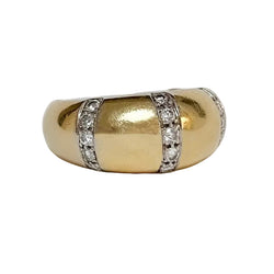 Bague Bandeau en or jaune et diamants