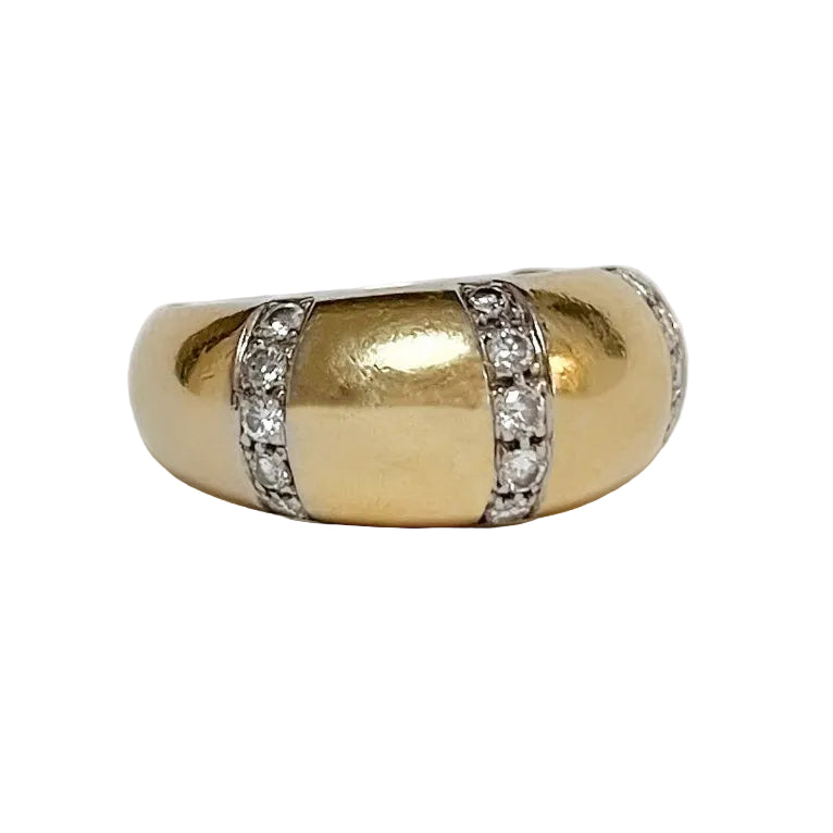 Bague Bandeau en or jaune et diamants