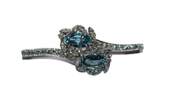 Broche Épingle en or blanc, aigues-marines et diamants