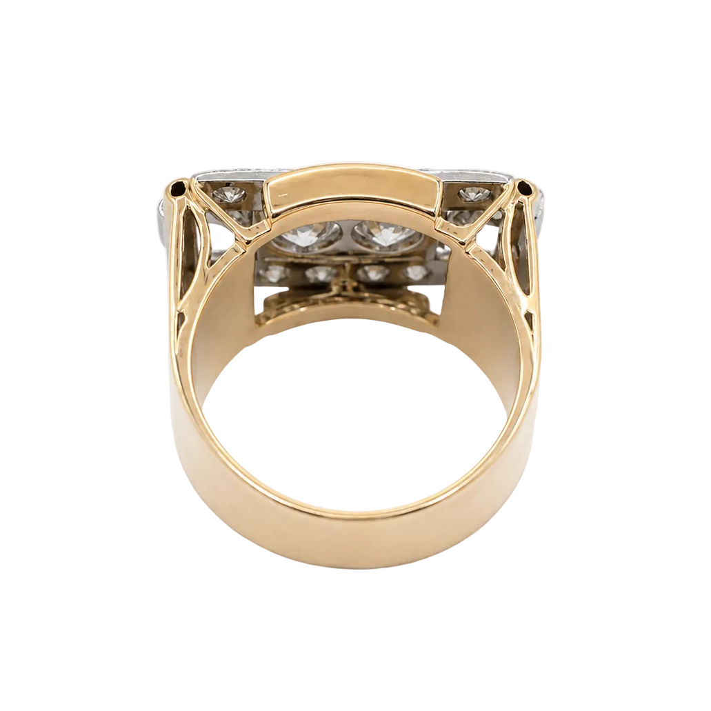 Bague Tank en or rose et diamants