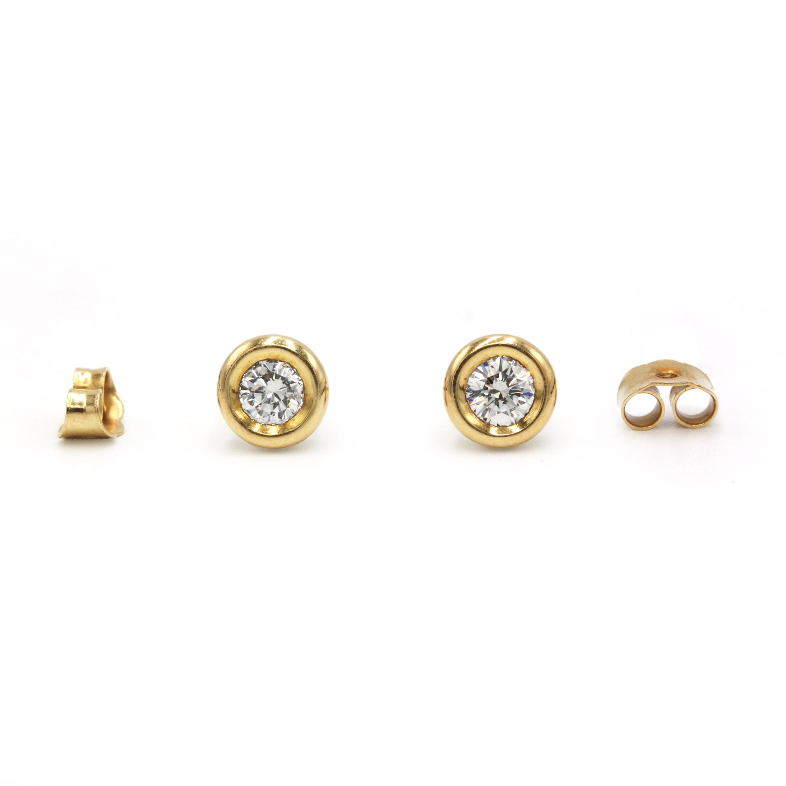 Boucles d'oreilles en or jaune & diamants