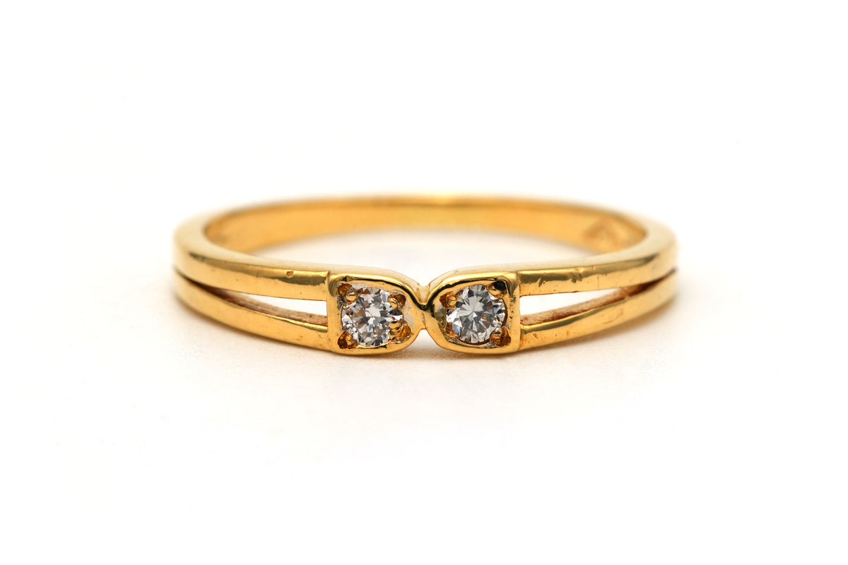 Bague Toi & Moi en or jaune et diamants