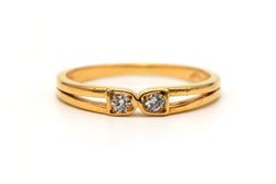 Bague Toi & Moi en or jaune et diamants