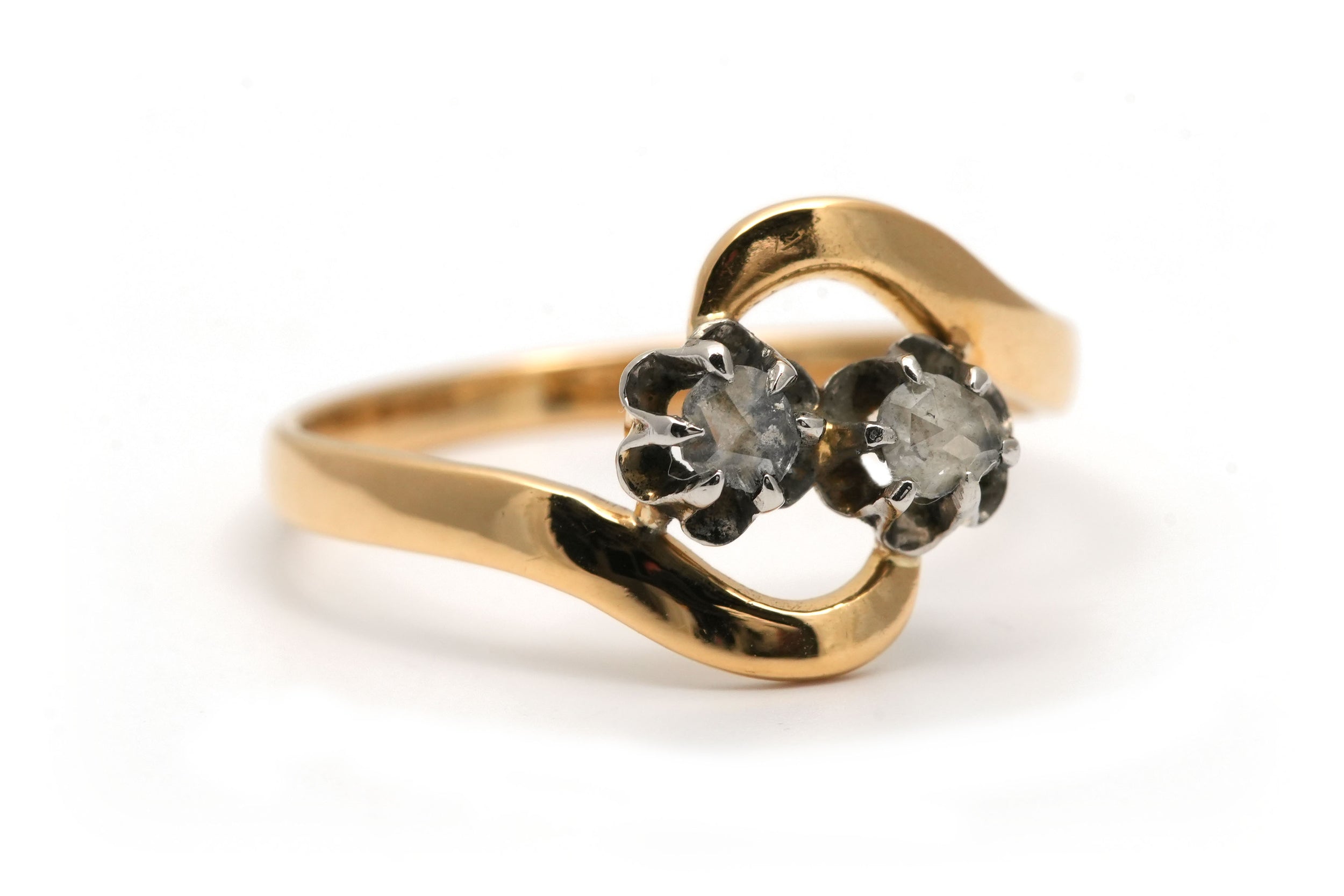 Bague Toi & Moi en or jaune et diamants