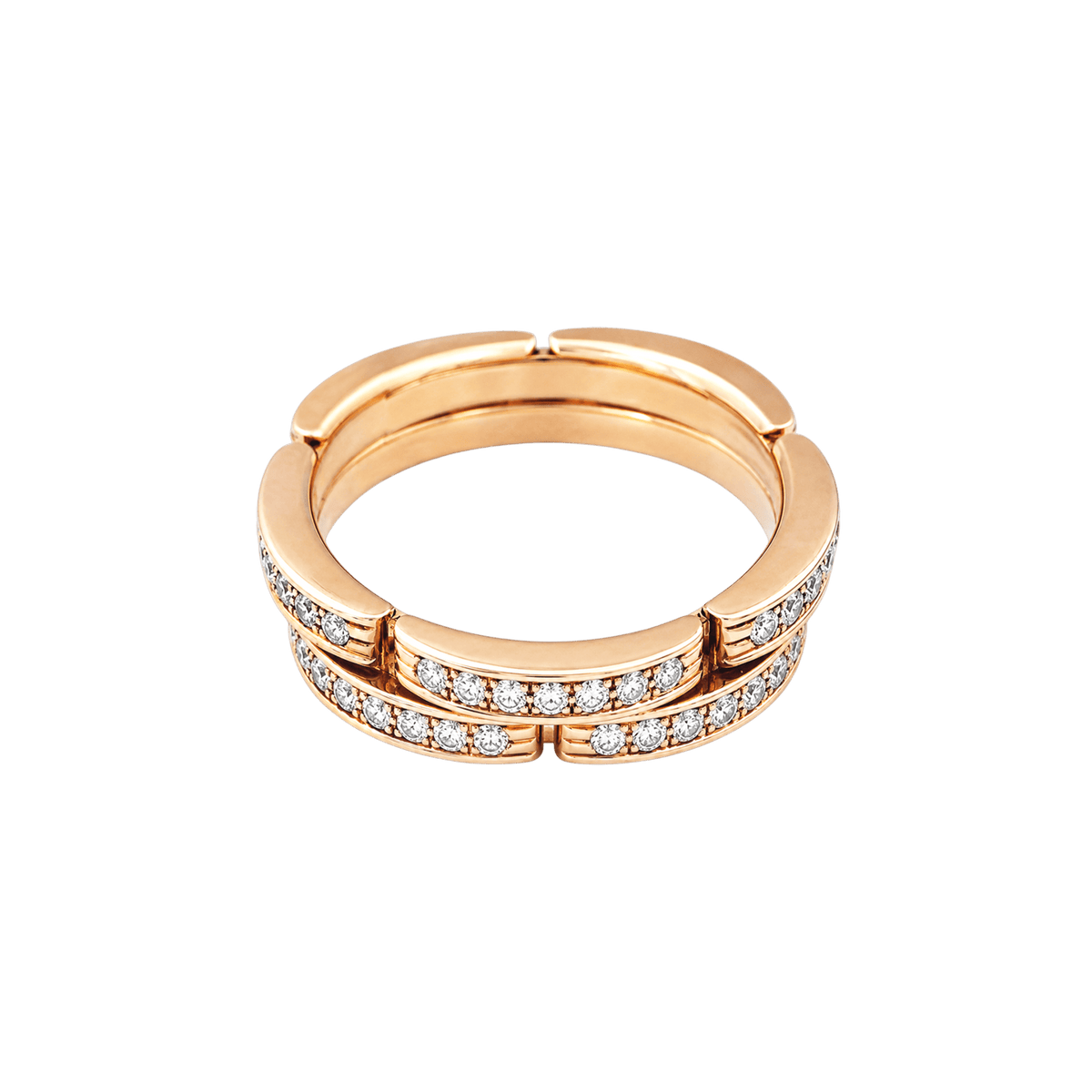 Bague Alliance CARTIER "Maillon Panthère" en or rose et diamants