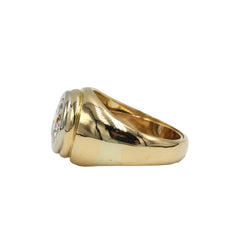 Bague Chevalière en or jaune et diamant