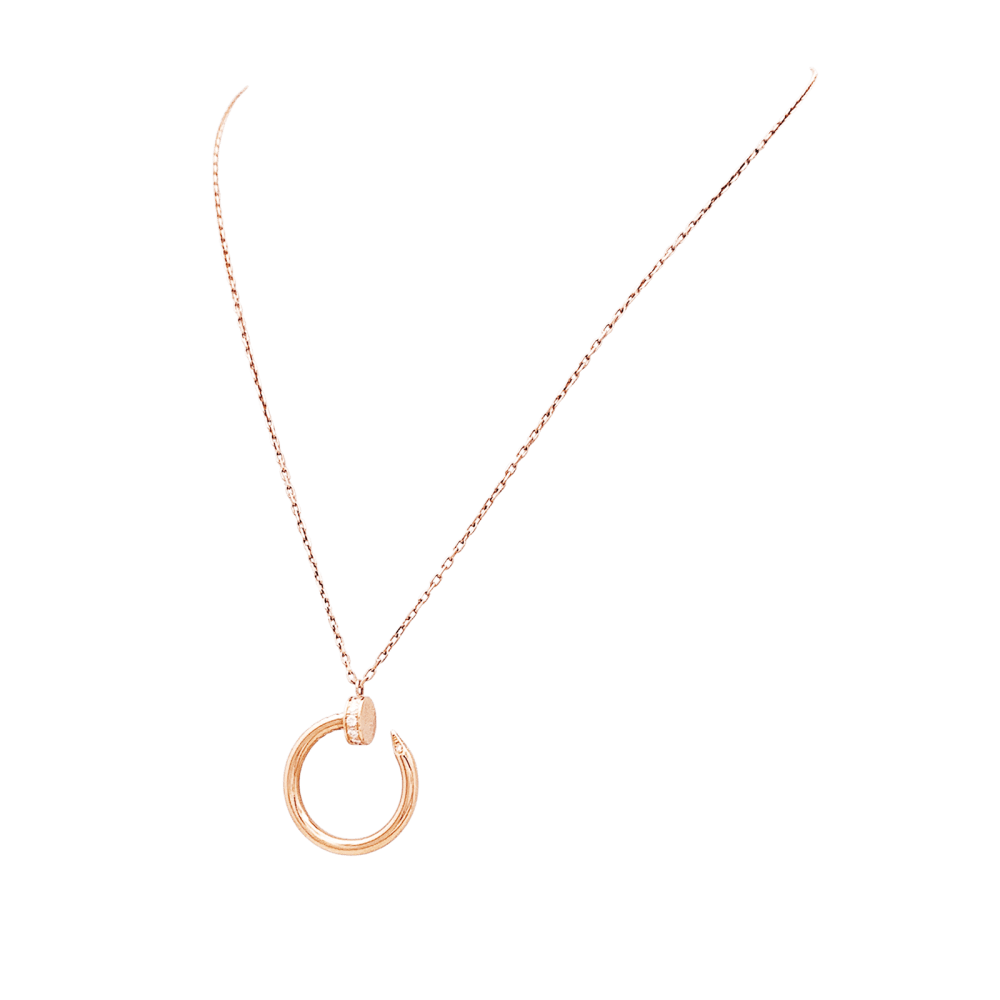 Collier Cartier, "Juste un Clou", or rose et diamants.