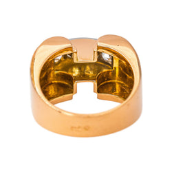 Bague Tank Or jaune Diamant