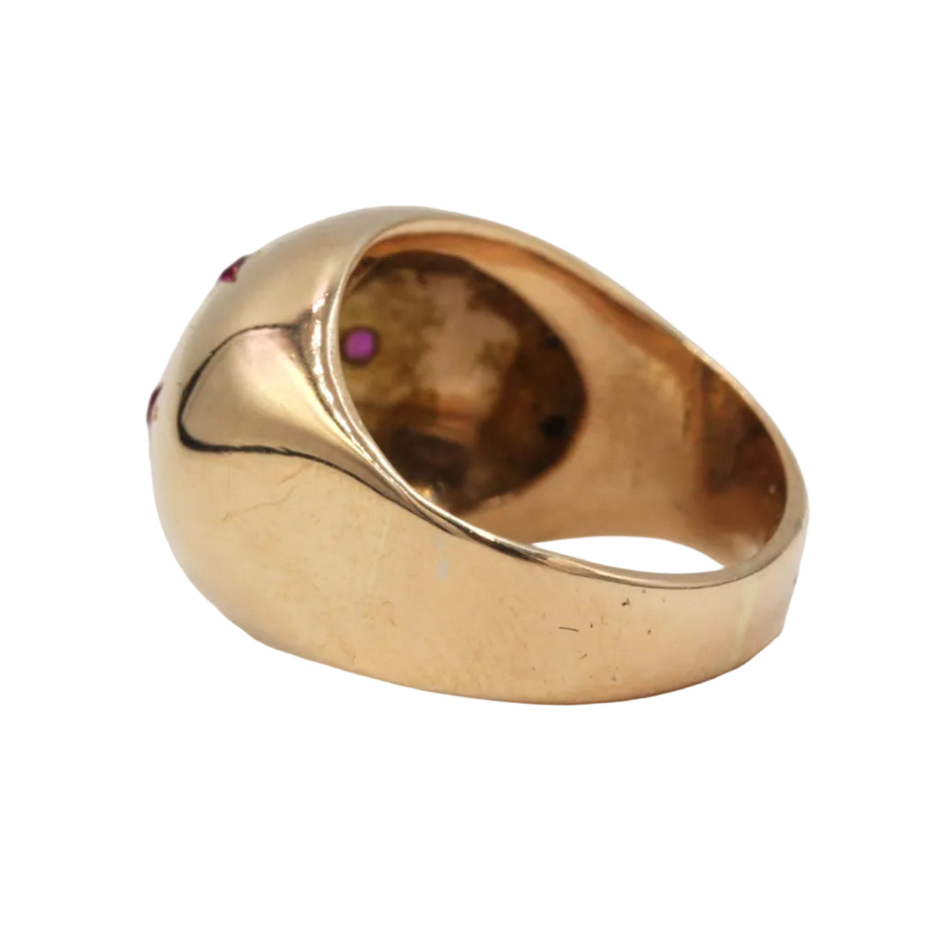 Bague Dôme en or jaune et rubis