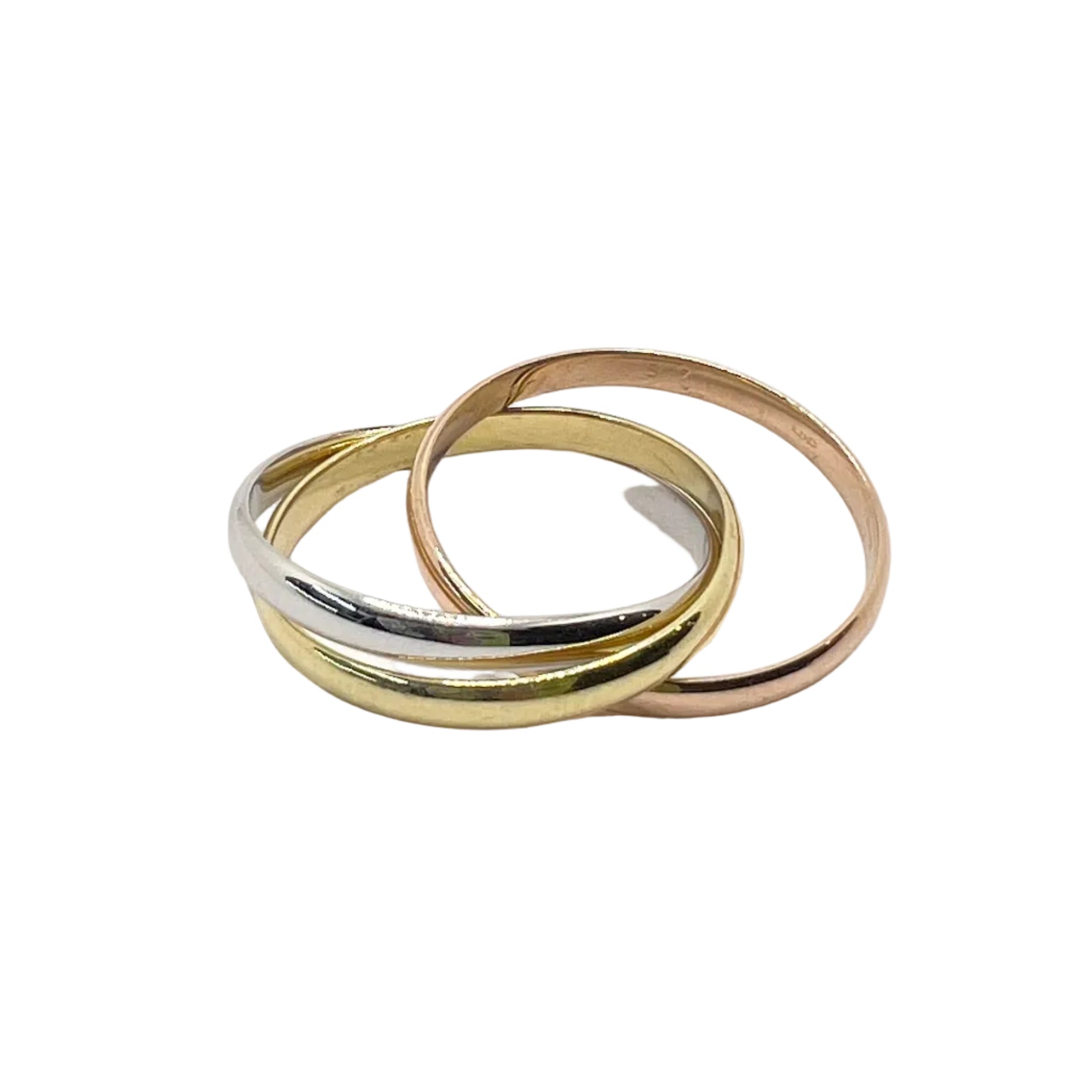 Bague Alliance CARTIER "Trinity" en or blanc, or jaune et or rose