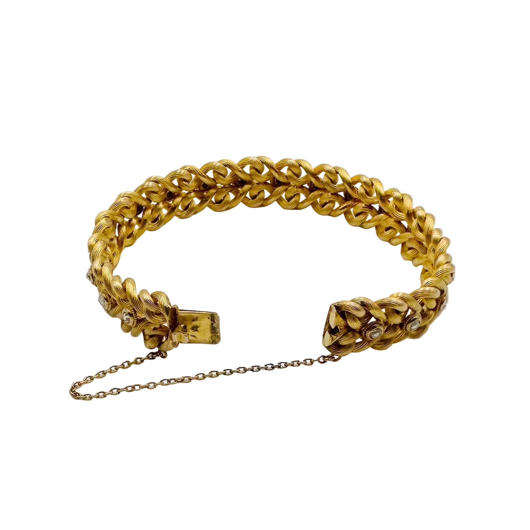 Bracelet Tressé en or jaune et diamants