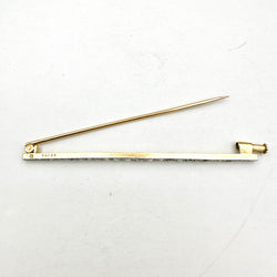 Broche Barrette Art Deco en or jaune, platine et diamants