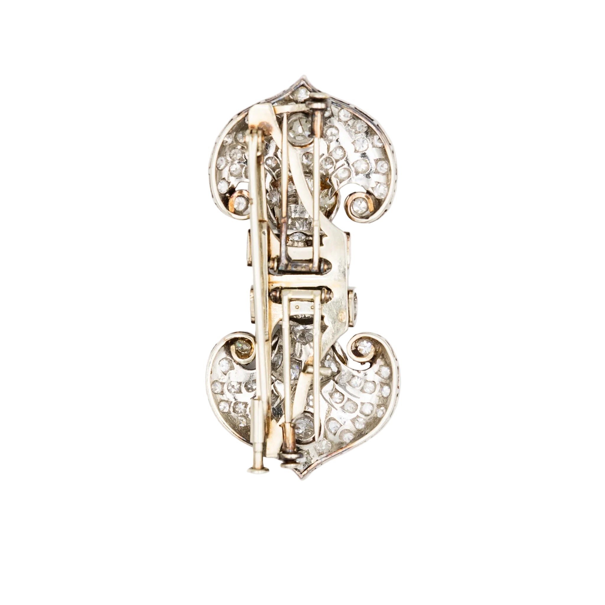 Broche Clip en or blanc et diamants