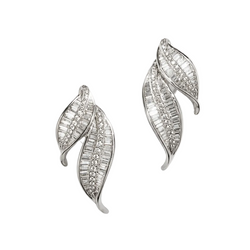 Boucles d'oreilles Clips en or blanc, platine et diamants