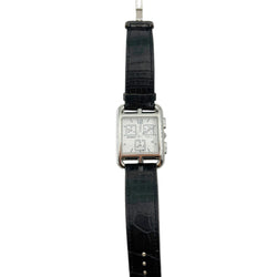 Montre HERMÈS "Cape Cod Chrono" en acier et cuir