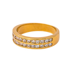 Bague Demi-alliance Or jaune Diamant