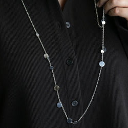 Collier Sautoir HERMÈS "Ex"Libris" en argent, or rose et argent