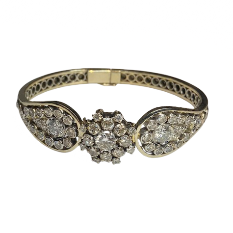 Bracelet en or blanc et damants
